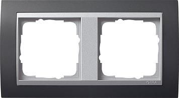 Gira 021281 2-way cover frame for color Alu Gira Event Anthracite