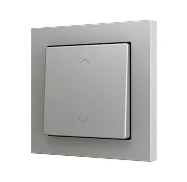 ZENNIO ZS551PB2SC Single button soft ZS55 | for 2 binary inputs, custom design | silver