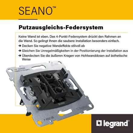 LEGRAND 765037 Insert motion detector SEANO | 2-wire, 170° | anthracite painted