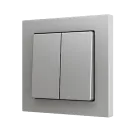 ZENNIO ZS552PB2S Double button Soft ZS55 | for 2 binary inputs | silver