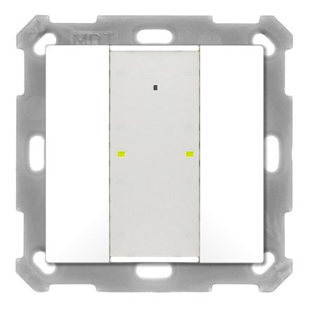 MDT BE-TA55P2.G2 KNX push button sensor Plus UP v2 | 2-way | pure white glossy