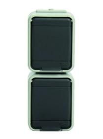 ELSO ELG455419 2-way 16A vertical light/basalt grey socket