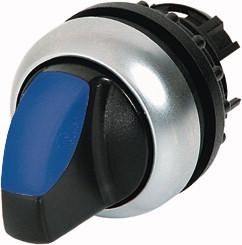 Eaton M22-WLK-B illuminated selector switch, 2 positions, blue, momentary, 216820