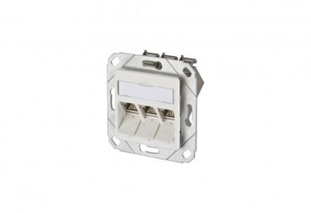 METZ CONNECT 3xRJ45 E-DATModul Cat.6 8 (8) UPk data connection box pure white, 1309131102-E