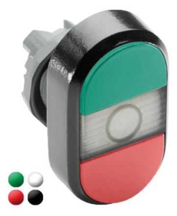 ABB Stotz-Kontakt MPD7-11G, double push button buttons - top white: symbol ON - bottom, 1SFA611136R1102