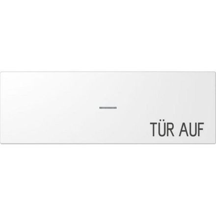 Jung ES2993KO5DHWW large surface rocker (70 x 212, 4 mm), with light guide, text door open, horizontal, LS series, alpine white (lacquered stainless steel)