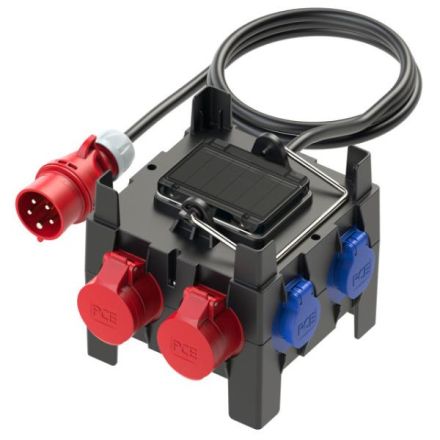 PCE 9030004 IP44 2xCEE 16A 5p. + 5x SSD incl. Fi 40 plastic mobile distributor