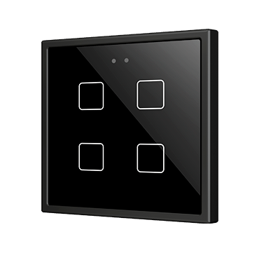 ZENNIO ZVIF70X4A KNX push button sensor Flat 70 | 4-way | black