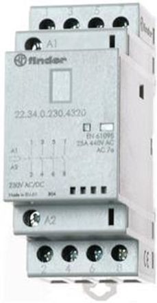 Finder 22.34.0.230.4620 2S 2Ö 25A 230V AC installation contactor