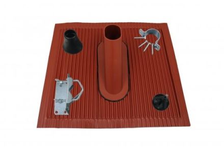 Televes MAZ60R 60mm aluminum tile red mast accessory set