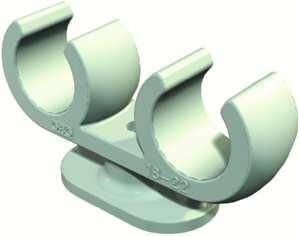 OBO Bettermann 2962 2x16 light grey 2-way 16mm base clamp, 2140683