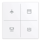 BUSCH-JAEGER LFW/A.0.63.11-CK rocker for Keypad Future | 4-way, customer-specific | studio white