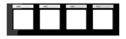 Jung AC5840BFNASW frame 4-way, with label field, horizontal mounting, thermoplastic, A CREATION, black