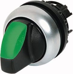 Eaton M22-WLK-G illuminated selector switch, 2 positions, green, momentary, 216816