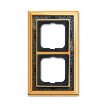 Busch-Jaeger 1722-833 cover frame, 2-way frame polished brass decor anthracite