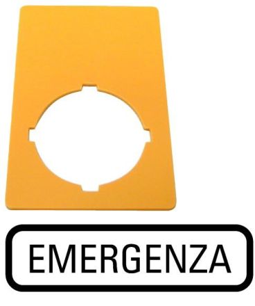 Eaton M22-XZK-I99 sign, EMERGENCY STOP, yellow, H x W = 50 x 33 mm, EMERGENZA , 216474