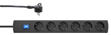 Kopp 234705007 DUOversal Plus 6-way anthracite 1.4m FS power strip