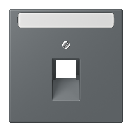 Jung LC969-1NAUA202 cover for IAE/UAE connection boxes 1 x 8-pin, with label field, thermoplastic painted, LS series, gris foncé 31 ( LC320 )