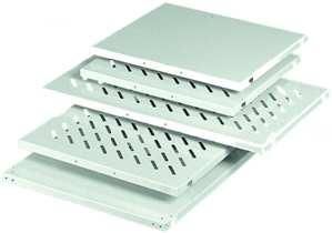 RITTAL 7164035 component shelf perforated for 50 kg D=400mm W600mm RAL7035