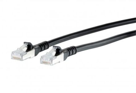 METZ CONNECT ISO/IEC 10G AWG26 2xRJ45 black 5.0m patch cable Cat6A, 1308455000-E