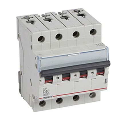 Legrand 403776 Circuit breaker TX3 D40A 4P 6KA 4M