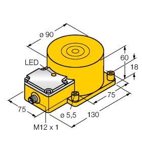 Turck 1625844 NI100U-K90SR-VP4X2-H1141 Inductive sensor