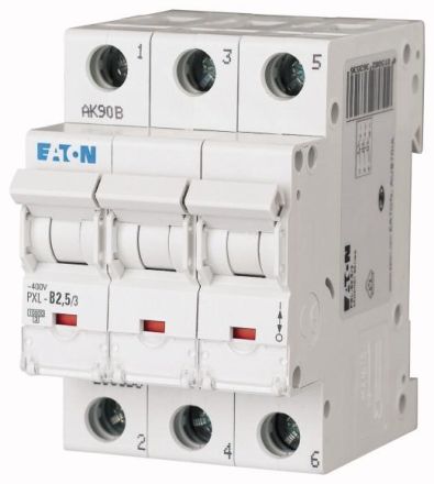 Eaton PXL-B2,5/3 circuit breaker, 2.5A, 3p, B-Char, 236353