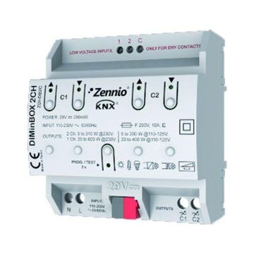 Zennio ZDI-DBDX2 DIMinBOX 2CH 2-channel 310W or 1-channel 600W universal dimming actuator