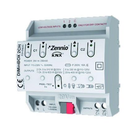 Zennio ZDI-DBDX2 DIMinBOX 2CH 2-channel 310W or 1-channel 600W universal dimming actuator