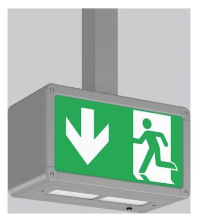RZB 651057.004.1 Pendant Rectangle 250 LED emergency light