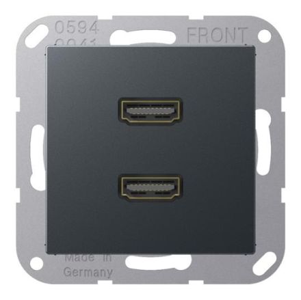 Jung MAA1133ANM multimedia connection system 2 x HDMI, Series A, matt anthracite