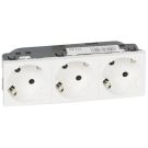 Legrand 278253L Mosaic 3x 45° ultra white socket SCHUKO