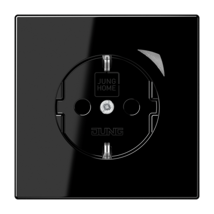 Jung BTLS1521SESW SCHUKO socket, 16 A 250 V ~, screw terminals, with function display, integrated increased contact protection, SAFETY+, thermoplastic, LS series, black