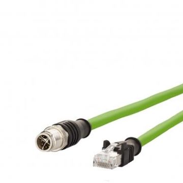 METZ CONNECT M12+RJ45 connector straight 8-pin 60.0m connection cable, 142M2X15600