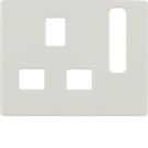 Berker 3313070002 Central piece for sockets, British Standard switchable white, glossy Berker
