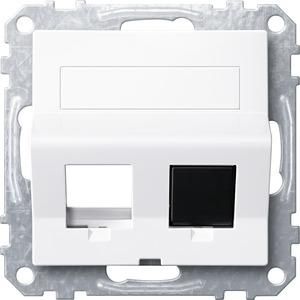 MERTEN MEG4568-0325 slanted outlet 2-way active white glossy