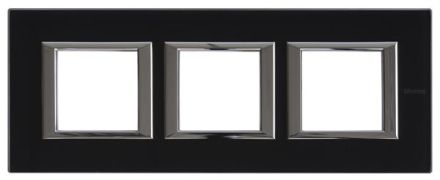 Bticino HA4802M3HVNN frame 3-way horizontal glass sw, (black)