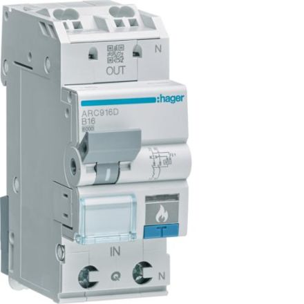 Hager ARC906D AFDD 1P+N 6kA B-6A 2M fire protection switch