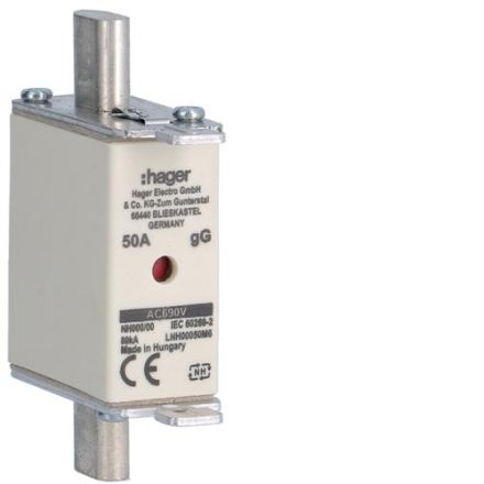 Hager LNH00050M6 NH fuse link NH00 gG 690V 50A K-detector