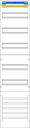 F-TRONIC VSB distribution panel 1-field, 5 rows 250x1050x210mm SS 5-pin.