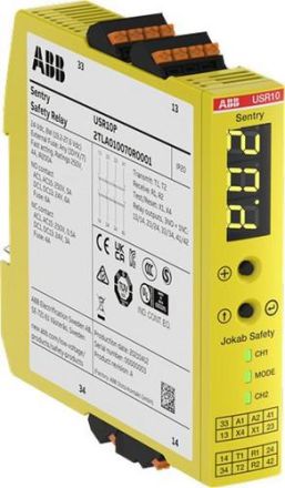 ABB Stotz-Kontakt 2TLA010070R0001 SENTRY USR10P Relay outputs 3NO+1NC safety relay
