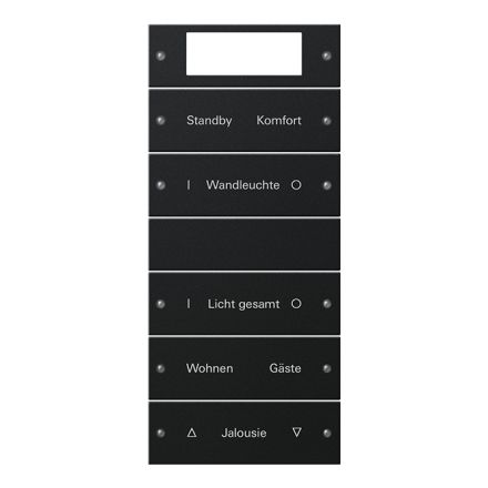 GIRA 2215005 TS3 rocker set for label service System 55 | 5-way (2+3), Plus | matt black
