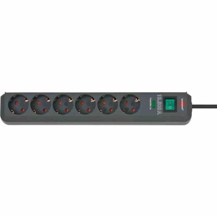 Brennenstuhl 1159700015 table socket 6-way black ECO-LINE surge protector.