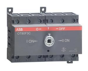 ABB Stotz-Kontakt OT80F3C, load changeover switch 3-pole 80A without handle and shaft I-0-II, 1SCA105402R1001