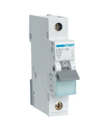 Hager MBN116 circuit breaker 1-pole B16A 6kA 1M