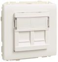 EFAPEL COV RING W/DOUB SUPPORT F/RJ45 CONNECT WHITE