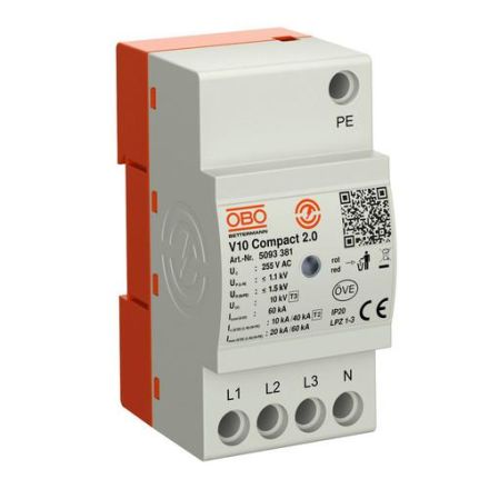 OBO Bettermann 5093381 V10 Compact2.0 Type 2+3 for TN and TT network surge arrester