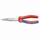Knipex 2612200 flat round nose pliers 200mm straight + cutting edge, straight jaws