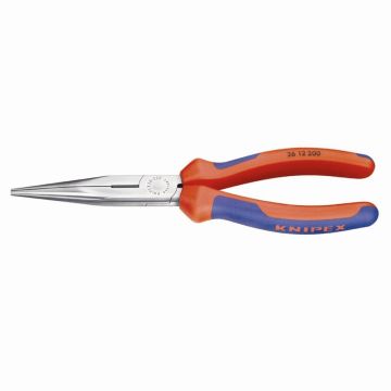 Knipex 2612200 flat round nose pliers 200mm straight + cutting edge, straight jaws