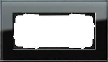 Gira 100205 2-way cover frame without center bar Gira Esprit Glass Black